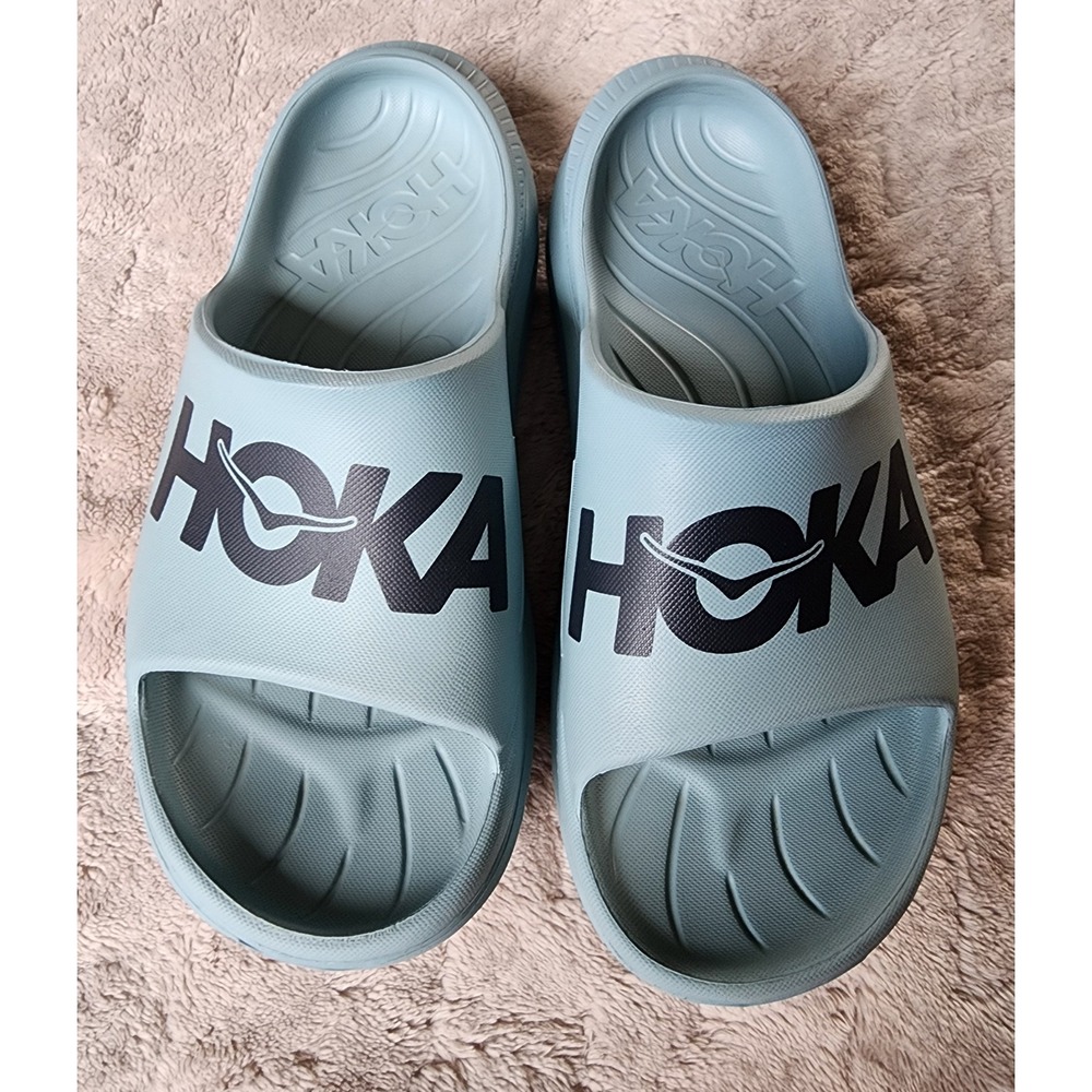 Hoka Ora Recovery Slide 3 Slate Blue Grey Women W8 Comfort Sandal